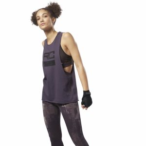 Reebok Combat Wordmark Muskelshirt Damen - Lila - DE 920-IEP